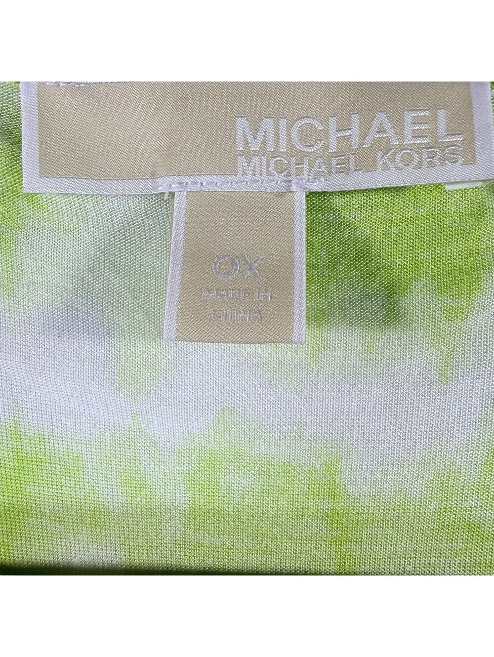Michael Michael Kors top women’s 0X Green white tie dye cap sleeve
